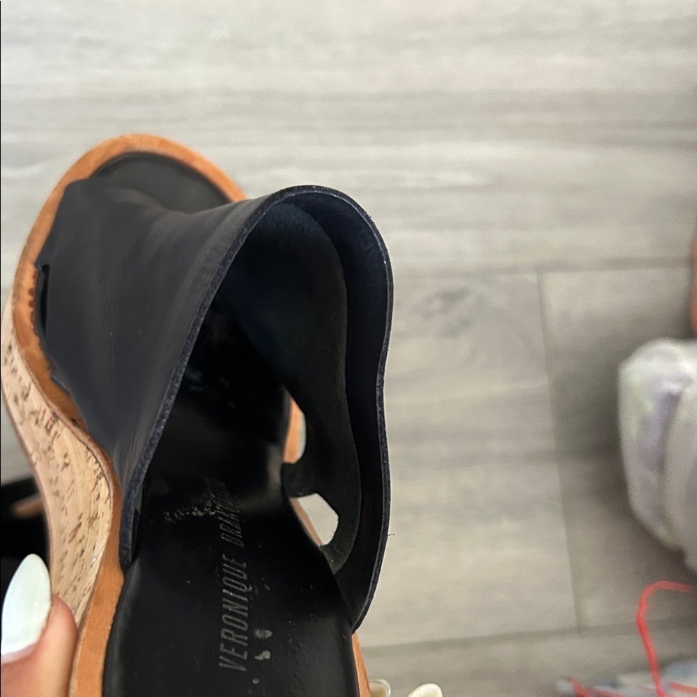 Veronique Branquinho Black Leather Cork Mules - Picture 8 of 8